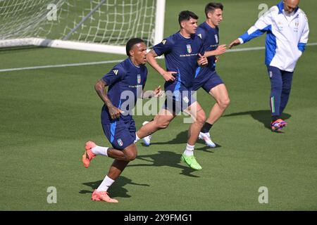 31 mai 2024, Federal Tecnichal Center, Coverciano, Italie ; Euro 2024 Football; Michael Folorunsho d'Italie Banque D'Images