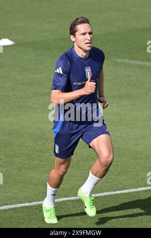 31 mai 2024, Federal Tecnichal Center, Coverciano, Italie ; Euro 2024 Football; Federico Chiesa d'Italie Banque D'Images