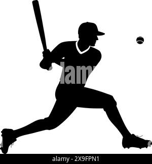 Silhouette de batteur de joueur de baseball. illustration vectorielle Illustration de Vecteur