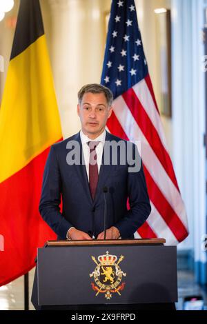 Washington DC, États-Unis. 31 mai 2024. Le premier ministre Alexander de Croo photographié lors d’une réunion au Trésor américain lors de sa visite d’une journée à Washington DC, États-Unis, vendredi 31 mai 2024. BELGA PHOTO JASPER JACOBS crédit : Belga News Agency/Alamy Live News Banque D'Images