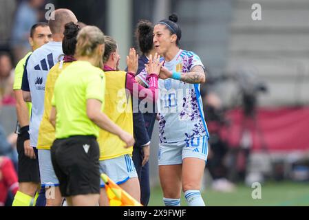 Vejle, Danemark. 31 mai 2024. Match de qualification pour le Championnat d'Europe entre le Danemark et l'Espagne au Vejle Stadium le vendredi 31 mai 2024. (Photo : Bo Amstrup/Scanpix 2024) crédit : Ritzau/Alamy Live News Banque D'Images