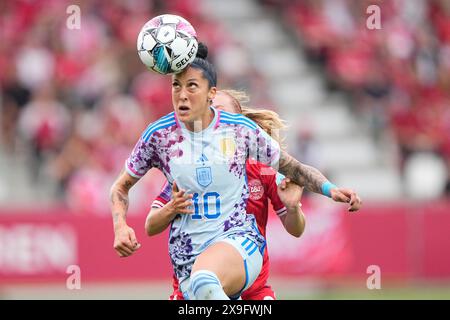 Vejle, Danemark. 31 mai 2024. Match de qualification pour le Championnat d'Europe entre le Danemark et l'Espagne au Vejle Stadium le vendredi 31 mai 2024. (Photo : Bo Amstrup/Scanpix 2024) crédit : Ritzau/Alamy Live News Banque D'Images