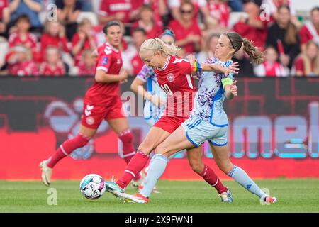 Vejle, Danemark. 31 mai 2024. Match de qualification pour le Championnat d'Europe entre le Danemark et l'Espagne au Vejle Stadium le vendredi 31 mai 2024. (Photo : Bo Amstrup/Scanpix 2024) crédit : Ritzau/Alamy Live News Banque D'Images