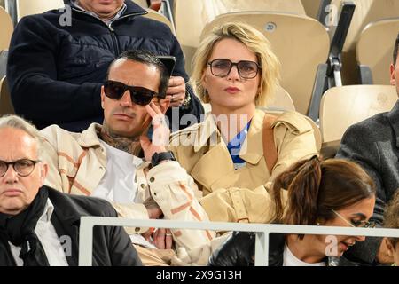 Paris, France. 31 mai 2024. France Pierron et son mari assistent à l'Open de France 2024 à Roland Garros le 31 mai 2024 à Paris. Photo de Laurent Zabulon/ABACAPRESS. COM Credit : Abaca Press/Alamy Live News Banque D'Images