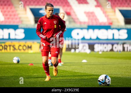 Llanelli, Royaume-Uni. 31 mai 2024. Hayley Ladd du pays de Galles pendant l'échauffement. Pays de Galles contre Ukraine lors d'une qualification européenne féminine pour l'Euro 2025 de l'UEFA au Parc y Scarlets le 31 mai 2024. Crédit : Lewis Mitchell/Alamy Live News Banque D'Images