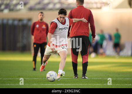 Firenze, Italie. 31 mai 2024. L'échauffement de Roma lors de la finale du championnat italien de football Primavera Tim Cup 2023/2024 entre Sassuolo et Roma au Viola Park, Firenze dans le nord de l'Italie, vendredi 31 mai 2024. Sport - Soccer - (photo Massimo Paolone/LaPresse) crédit : LaPresse/Alamy Live News Banque D'Images