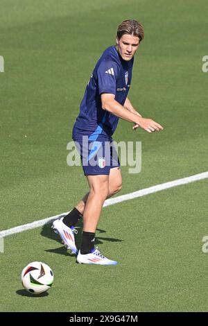 Centre technique fédéral, Coverciano, Italie. 31 mai 2024. Camp d'entraînement de football italien avant les amitiés contre la Bosnie et la Turquie, Florence, Italie ; Nicol&#xf2 ; Fagioli of Italy crédit : action plus Sports/Alamy Live News Banque D'Images