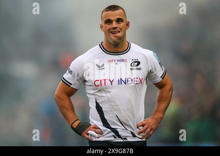 Northampton, Royaume-Uni. 31 mai 2024. Ben Earl of Sarracens réagit lors du match de demi-finale Gallagher Premiership Play-off Northampton Saints vs Saracens au Cinch Stadium at Franklin's Gardens, Northampton, Royaume-Uni, 31 mai 2024 (photo par Gareth Evans/News images) à Northampton, Royaume-Uni le 31/05/2024. (Photo de Gareth Evans/News images/SIPA USA) crédit : SIPA USA/Alamy Live News Banque D'Images