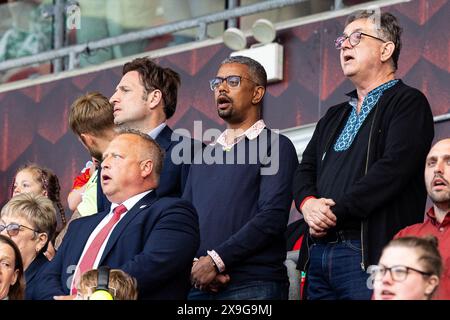 Llanelli, Royaume-Uni. 31 mai 2024. Le premier ministre Vaughan Gething est présent. Pays de Galles contre Ukraine lors d'une qualification européenne féminine pour l'Euro 2025 de l'UEFA au Parc y Scarlets le 31 mai 2024. Crédit : Lewis Mitchell/Alamy Live News Banque D'Images