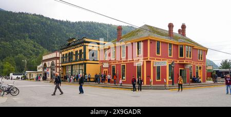 Old City Center of Skagway, Alaska - Centre d'accueil du parc historique national de la ruée vers l'or du Klondike Banque D'Images