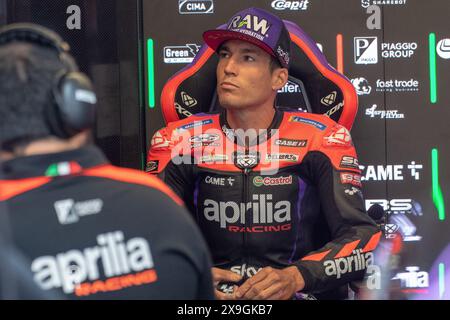 31 mai 2024 ; Autodromo Internazionale del Mugello, Scarperia e San Piero, Florence, Italie ; Journée d'entraînement MotoGP italienne 2024 ; Aleix Espargaro/Aprilia Racing Banque D'Images