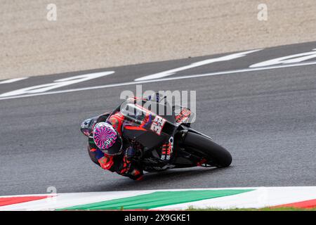 31 mai 2024 ; Autodromo Internazionale del Mugello, Scarperia e San Piero, Florence, Italie ; Journée des essais MotoGP italiens 2024 ; Lorenzo Savadori/Aprilia Racing Banque D'Images