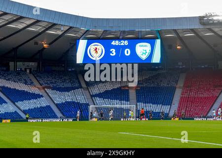 Stands vides lors du match de qualification de la Ligue B de l'UEFA Women's Euro 2025, Groupe B2 à Hampden Park, Glasgow. Date de la photo : vendredi 31 mai 2024. Banque D'Images