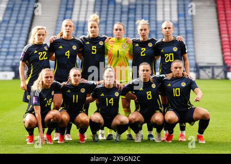 Équipe écossaise avant le match de qualification de l'UEFA Women's Euro 2025 League B, Groupe B2 à Hampden Park, Glasgow. Date de la photo : vendredi 31 mai 2024. Banque D'Images