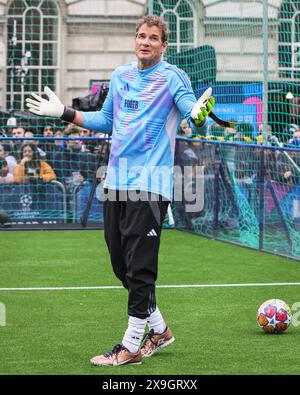 Londres, Royaume-Uni. 30 mai 2024. Ancien gardien de but national allemand et Arsenal Jens Lehman. L'UEFA Ultimate Champions Tournament attire une foule nombreuse de spectateurs à Somerset House, regardant des légendes de l'UEFA Champions League comme Luis Figo, Cafu, Joe Cole, Patrick Viera, Jens Lehmann et bien d'autres concourir dans un tournoi passionnant à quatre équipes. Le tournoi fait partie du Festival des champions de l'UEFA gratuit pour les fans et les visiteurs. Crédit : Imageplotter/Alamy Live News Banque D'Images