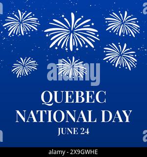 Bannière de la Fête nationale du Québec. Fête canadienne Saint-Jean-Baptiste le 24 juin. Modèle vectoriel pour affiche de typographie, carte de voeux, flyer, etc Illustration de Vecteur