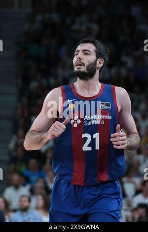 Abrines Alex du FC Barcelone lors du match de demi-finale de la Ligue espagnole Liga ACB 2ª, entre le Real Madrid et le FC Barcelone à Wizink le 31 mai 2024 i Banque D'Images