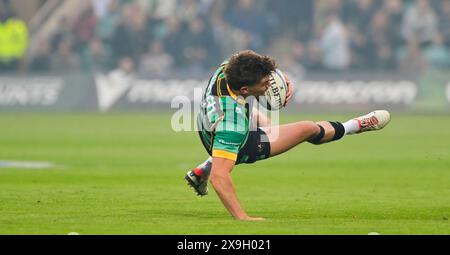 Northampton, Royaume-Uni. 31 mai 2024. George Furbank des Northampton Saints lors de la demi-finale de rugby Gallagher Premiership entre les Northampton Saints et les Saracens au Cinch Stadium Franklin's Gardens. Northampton Royaume-Uni. Crédit : PATRICK ANTHONISZ/Alamy Live News Banque D'Images