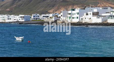 Panorama d'Arrieta, Lanzarote, Iles Canaries, Espagne Banque D'Images