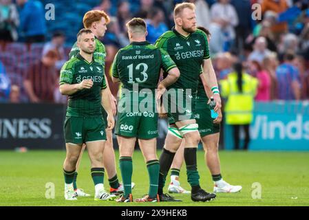 Dublin, Irlande. 01 juin 2024. Les joueurs du Connacht se sont retirés après le match du United Rugby Championship Round 18 entre Leinster Rugby et Connacht Rugby à la RDS Arena de Dublin, Irlande le 31 mai 2024 (photo by Andrew SURMA/ Credit : Sipa USA/Alamy Live News Banque D'Images