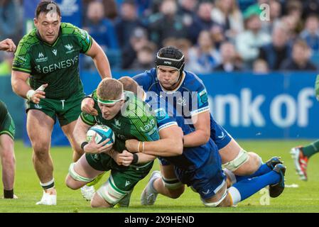 Dublin, Irlande. 01 juin 2024. Seán O'Brien du Connacht avec le ballon lors du United Rugby Championship Round 18 match entre Leinster Rugby et Connacht Rugby au RDS Arena de Dublin, Irlande le 31 mai 2024 (photo by Andrew SURMA/ Credit : Sipa USA/Alamy Live News Banque D'Images