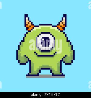 Illustration vectorielle de monstre avec Pixel Art Design, parfait pour les conceptions à thème d'actifs de jeu Illustration de Vecteur