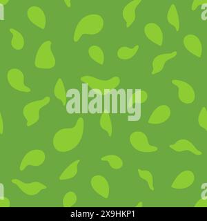 Motif sans couture Green Leaves fond Spring Blossom modèle simple ornement bannière affiche tissu textile illustration vectorielle Illustration de Vecteur