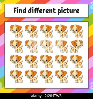 Trouver une autre image. Feuille de travail d'activité éducative pour les enfants et les tout-petits. Jeu pour enfants. Illustration vectorielle. Illustration de Vecteur