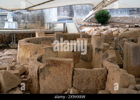 05.24.24. Malte, Tarxien. Temple antique mégalithique au complexe Hagar Qim à Qrendi Malte Banque D'Images