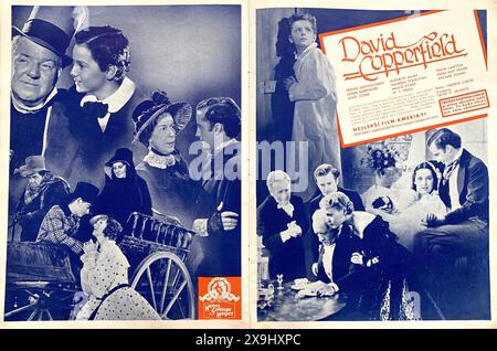 Publicité commerciale tchèque pour FREDDIE BARTHOLOMEW W.C. FIELDS EDNA MAY OLIVER FRANK LAWTON HERBERT Mundin JESSIE RALPH ELIZABETH ALLAN ROLAND JEUNE LEWIS STONE MADGE EVANS et MAUREEN O'SULLIVAN dans DAVID COPPERFIELD 1935 réalisateur GEORGE CUKOR roman Charles Dickens adaptation Hugh Walpole producteur David O. Selznick Metro Goldwyn Mayer (MGM) Banque D'Images