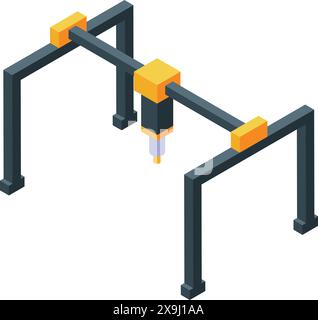 Illustration vectorielle d'un bras robotique isométrique utilisé dans la fabrication et l'automatisation Illustration de Vecteur