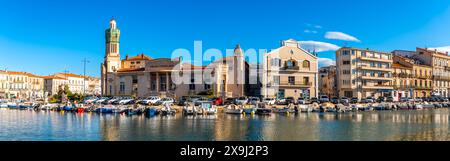 Panorama du canal de Peyrade à Sète, Hérault, Occitanie, France Banque D'Images
