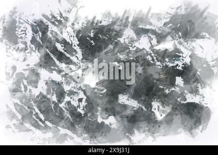 Encre noire sur papier blanc. Fond grunge Banque D'Images