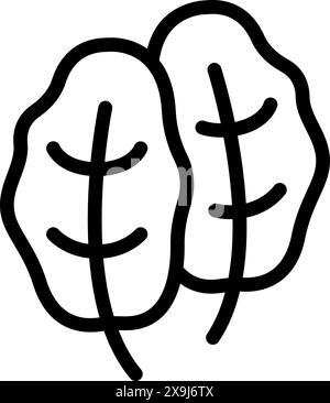 Dessin au trait simple représentant un cerveau humain approprié pour le matériel éducatif Illustration de Vecteur
