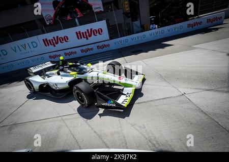 31 mai 2024, Detroit, Mi, États-Unis : JACK HARVEY (18 ans), pilote de LA SÉRIE NTT INDYCAR de Bassingham, Angleterre, s'entraîne pour le Grand Prix de Detroit dans Streets of Detroit à Detroit, mi. (Crédit image : © Walter G. Arce Sr./ASP via ZUMA Press Wire) USAGE ÉDITORIAL SEULEMENT! Non destiné à UN USAGE commercial ! Banque D'Images