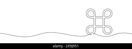 L'icône carrée en boucle est dessinée avec une ligne continue. Elément Web. Ligne modifiable. Illustration de Vecteur