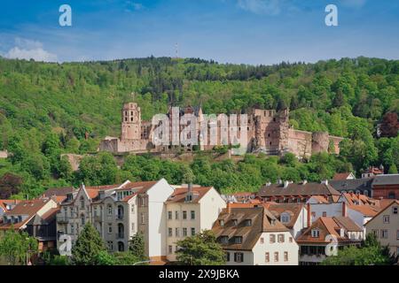 Photo du vieux pont de Heidelberg Allemagne avec les skys bleues. Prise le 06 mai 2023. Banque D'Images