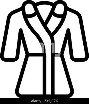 Illustration vectorielle stylisée d'un pardessus formel en noir et blanc, adapté aux icônes de la mode Illustration de Vecteur