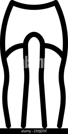 Illustration vectorielle simple en noir et blanc représentant le contour d'une articulation du genou humain Illustration de Vecteur