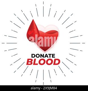 Donnez votre sang. Concept de journée mondiale du donneur de sang sur fond blanc Illustration de Vecteur
