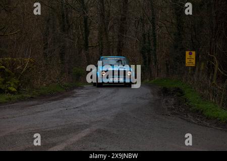 23/03/2024 Littledale, Lancaster Ford Escort Mk2 87 avec Aled Wyn Morgans & Ian Taylor lors des étapes nord-ouest du championnat britannique de rallye Banque D'Images