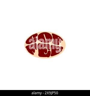 Icône de café stylisé rétro groovy style logo isolé sur fond blanc Illustration de Vecteur