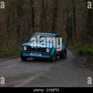 23/03/2024 Littledale, Lancaster Ford Escort Mk2 87 avec Aled Wyn Morgans & Ian Taylor lors des étapes nord-ouest du championnat britannique de rallye Banque D'Images