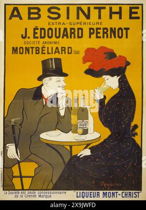 Affiche publicitaire vintage : absinthe extra-supérieure J. Edouard Pernot. Par Leonetto Cappiello, vers 1900 Banque D'Images