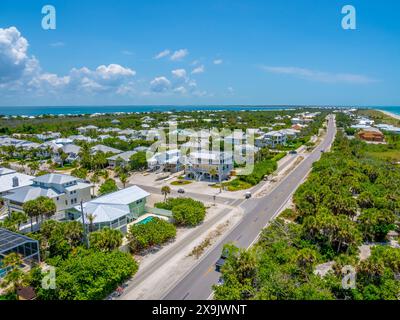 Gasparilla Island depuis le sommet du phare de Gasparilla Island à Boca Grande Floride Banque D'Images