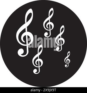 Illustration de conception vectorielle de logo de note de musique Illustration de Vecteur