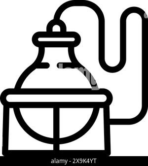 Dessin au trait noir et blanc d'une lanterne avec des détails élégants, parfait pour les icônes ou les éléments de design Illustration de Vecteur