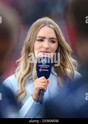 Londres, Royaume-Uni. 01 juin 2024. Laura Woods lors de la finale Borussia Dortmund contre Real Madrid UEFA Champions League au stade de Wembley, Londres, Angleterre, Royaume-Uni le 1er juin 2024 Credit : Every second Media/Alamy Live News Banque D'Images