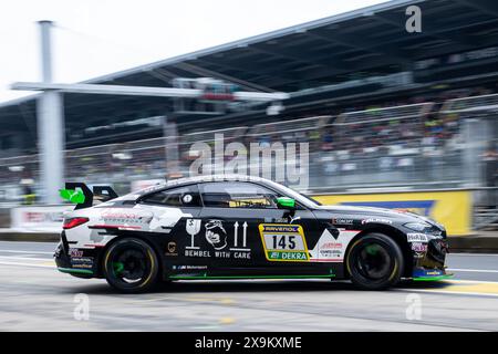 Timo Glock, Timo Scheider, Jeroen Bleekemolen, Peter Cate (Cerny Motorsport, BMW M4 GT4 G82, SP8T, #145), GER, 52. ADAC Ravenol 24h Nuerburgring, 24 Stunden Rennen, 01.06.2024 Foto : Eibner-Pressefoto/Michael Memmler Banque D'Images