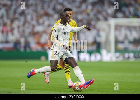 Londres, Royaume-Uni. 01 juin 2024. Le défenseur du Real Madrid Ferland Mendy (23 ans) lors de la finale Borussia Dortmund contre Real Madrid UEFA Champions League au stade de Wembley, Londres, Angleterre, Royaume-Uni le 1er juin 2024 crédit : Every second Media/Alamy Live News Banque D'Images